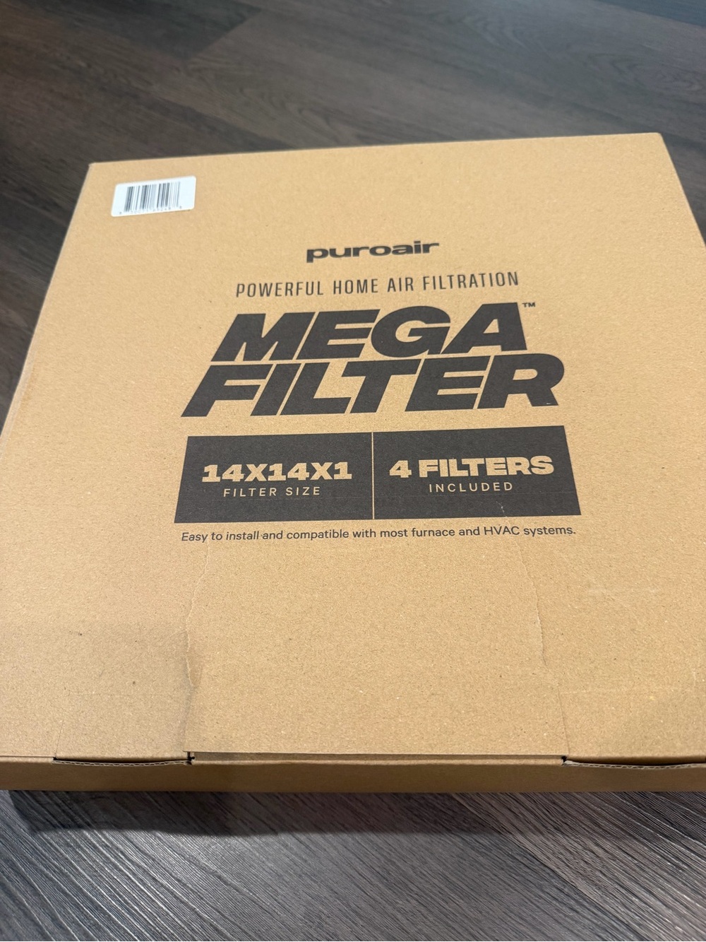 Mega Filter 14x14x1 HVAC Air Filter - Brown (4 Pack)